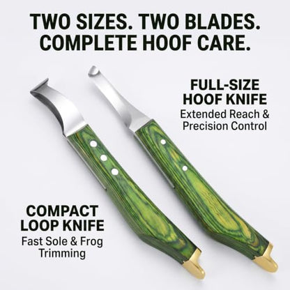 Premium Loop & Hoof Knife Set with Brass End, 9 Inch - color: Multi