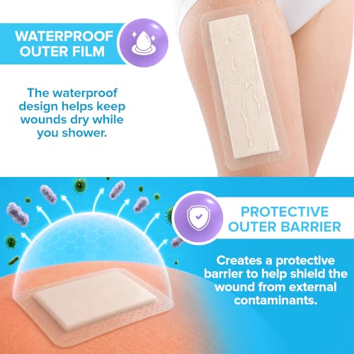 10Pcs Silicone Foam Dressing, 4x10 Bed Sore Bandages | Wound Care FSA&HSA - size: 4x10 10ct