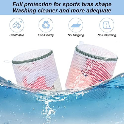 Vivifying Bra Bags for Laundry, 2 Pack Honeycomb Mesh Bra Washing Bags for Laundry, Washing Machine, Lingerie, Delicates, Sock and Baby Clothes - size: 2 Bra Bags (7" x 7.5")