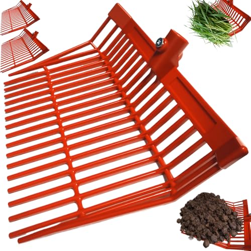 2 red hay Fork Heads, 18-Tooth Manure Fork Replacement Head, ABS Plastic - color: Red