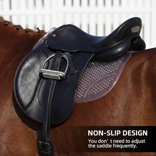 Anti-Slip TPE Pad for Horse English Saddle Pad, White | Ample Cushioning, Relieve Horse Back Pressure, Prevent Injuries, Fit Western Saddle, Dressage, Jumping and Daily Training