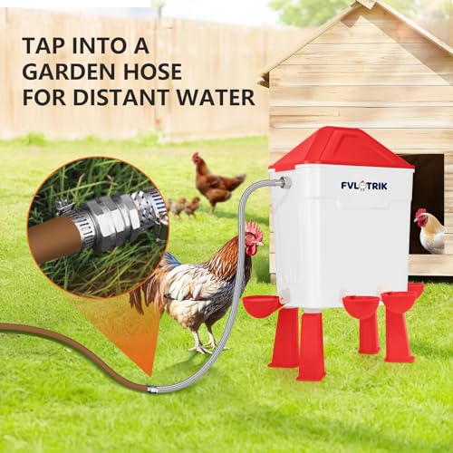 3 Gallon Automatic Chicken Waterer, Hands-Free Hydration