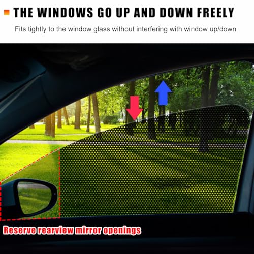 Ohleats 4 PCS Car Side Window Sunshade, 16.5"×15" Static Cling Auto Shade Sticker for UV, Heat, Glare & Privacy Protection, Reusable Vehicle Window Film Shade, Car Accessories