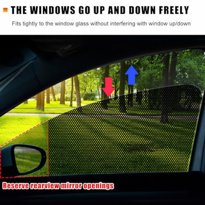 Ohleats 4 PCS Car Side Window Sunshade, 16.5"×15" Static Cling Auto Shade Sticker for UV, Heat, Glare & Privacy Protection, Reusable Vehicle Window Film Shade, Car Accessories