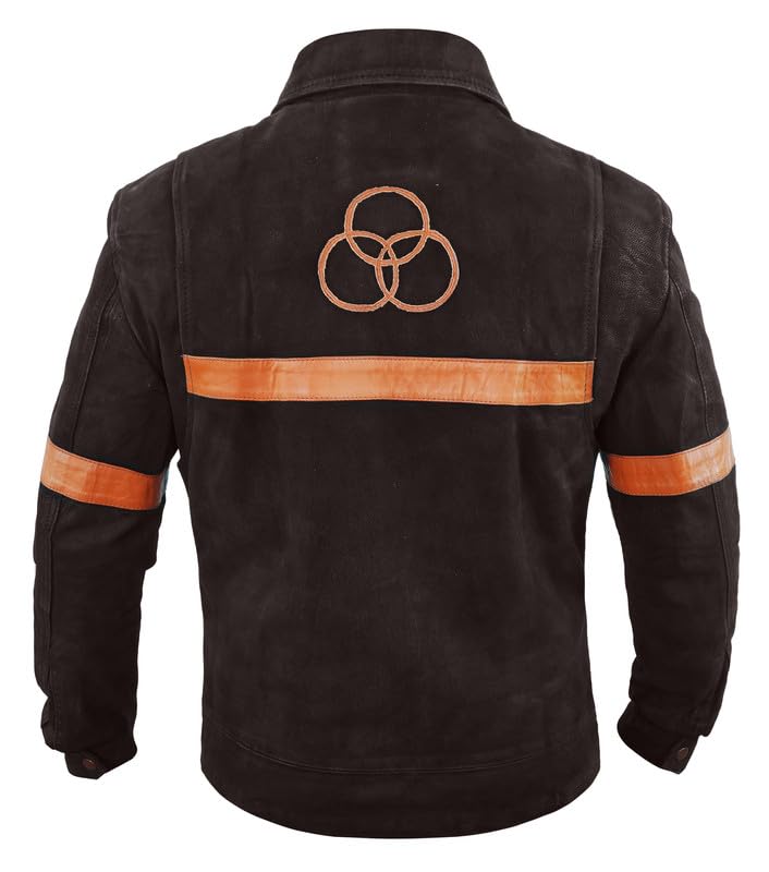 Men's Rick Western Brown Suede Leather Jacket with Sherpa Shearling Collar | Full Zip Front, Snap Cuffs, Polyester Lined, Zip Waist Pockets, Genuine Suede Leather, Cowboy Trucker Design - color: Rick - Dark Brown Suede, size: XX-Small