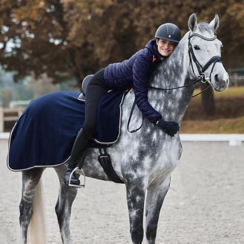 Horze Kiel Riding Blanket with Fleece - Dark Navy - 69 in - color: Dark Navy, size: 69 in