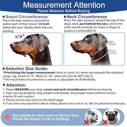 BARKLESS Dog Head Collar, Reflective Head Halter for Small Medium Dogs - size: M (Snout 9-11 '')