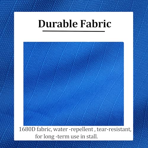 Stall Guard for Horse, 27"x19" Adjustable Nylon Horses Stall Guard with Straps & Snaps | Easy to Install in Stable and Barn (Blue) - color: BLUE