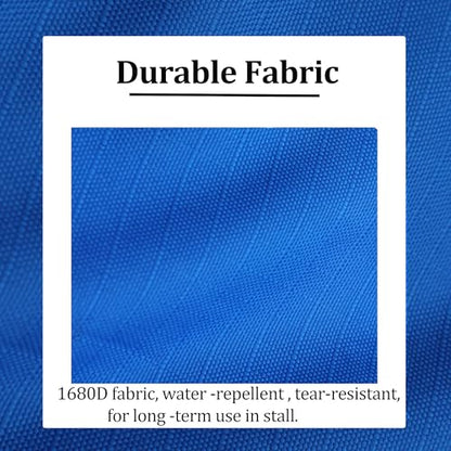 Stall Guard for Horse, 27"x19" Adjustable Nylon Horses Stall Guard with Straps & Snaps | Easy to Install in Stable and Barn (Blue) - color: BLUE