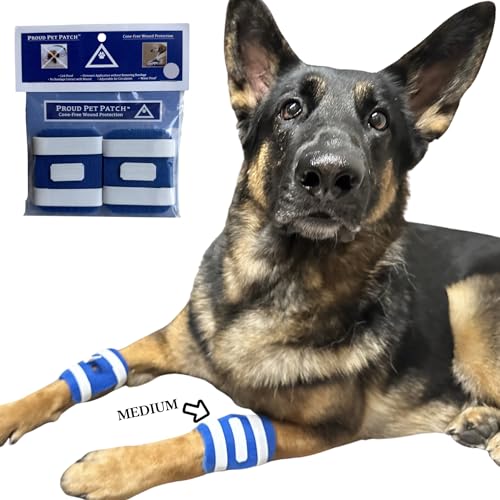 Proud Pet Patches Dog Bandage for Wound Care w/ Peep Hole Cover. Bandages for Dog Hot Spots, Lick Granuloma, Stitches and Wounds. Self Adhesive Wrap Works for Paw, Tail, Legs, Foot for Dogs & Cat - size: Small