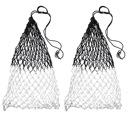 Set of 2 42" Soft Mesh Hay Nets with 2" Holes, Fits 4-6 Flakes of Hay (42", Light Brown/Dark Brown) - color: Light Brown/Dark Brown