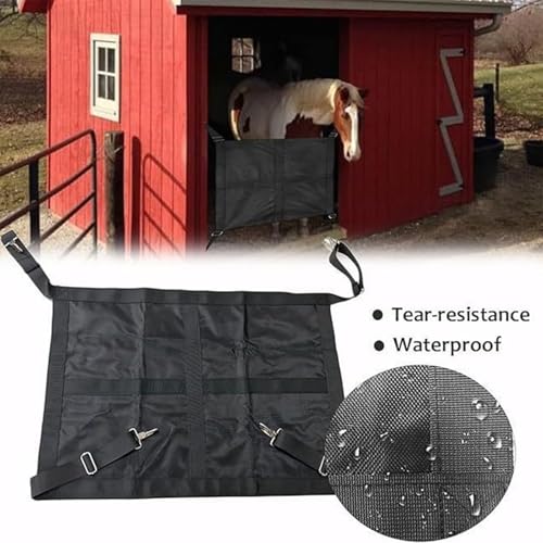 Horse Stall Gate - Aisle Guard Barrier | Adjustable Straps Door, Stable Pasture Partition, Equestrian Center Restraint, Riding Show Venues, Boarding Facilities, Heavy Duty Safety Mesh