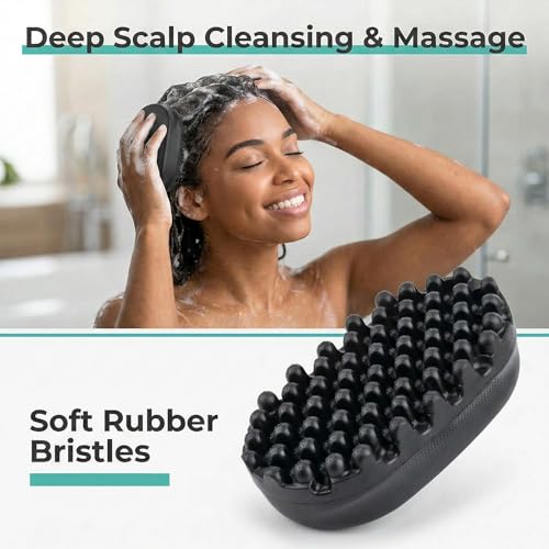 Large Size Black Rubber Curling Hair Brush Premium Twist Tool for Afro Curly Coiled 4C Hair Quick Easy Styling - size: Large