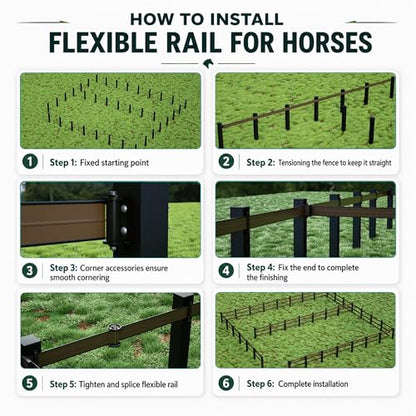 425 Flex Fence Equine Fencing Starter Kit Modular Splicing Heavy Duty DIY Horse Fence Suitable for Equine Events, Clubs and Outdoor Riding Perimeter Use Easy Install 330′ Rolls 10 Pack - size: Horse Fence kit