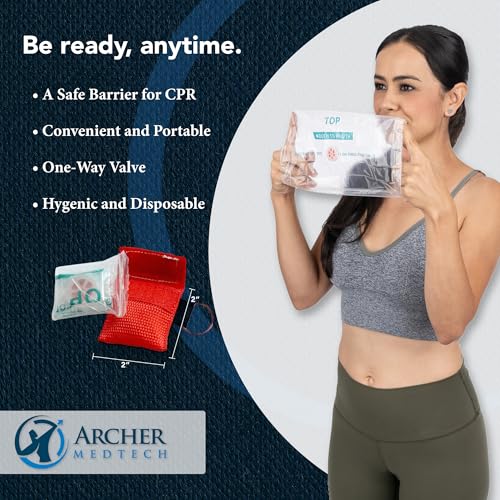 CPR Keychain Face Shields with One-Way Valve, 12 Pack - size: 12