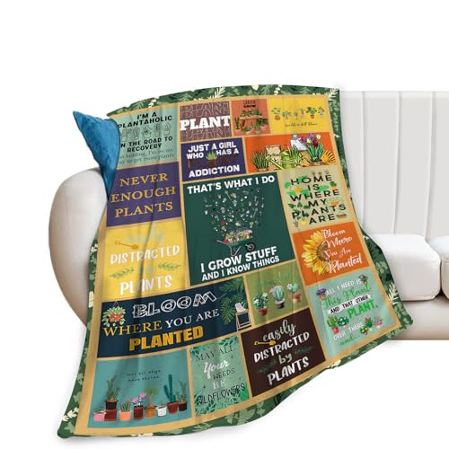 Gardening Lover Gifts Throw Blanket for Women Plant Gardeners Blanket Garden Blankets Plush Cozy Flannel Fleece Fuzzy Party Blanket 60"X50" - color: Gardening Plant, size: 60"x50"