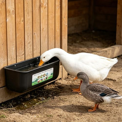 Chicken Feeder Waterer Set, Hanging Fence Feed Trough for Livestock Poultry, Chicken Feeder Bucket for Goat Sheep Deer Poultry Duck Gooses（ 2 * 2.7 Quart ） - color: Black