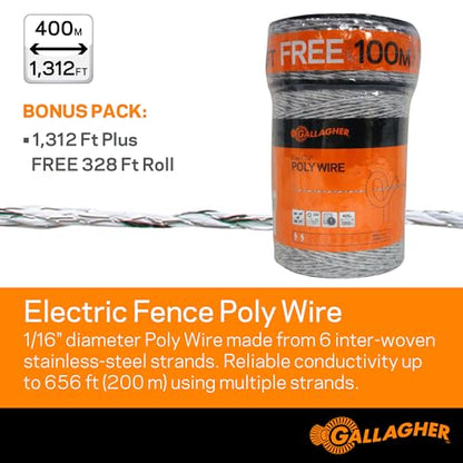 Gallagher S6 Solar Energizer Bundle with 1312ft Polywire | Electric Fence Starter Bundle