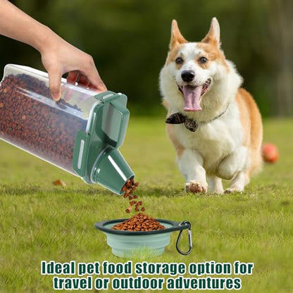 3 Lbs Pet Dog Food Storage Container for Bird Seed Rice Flour - Pine Green - color: Pine Green-3L
