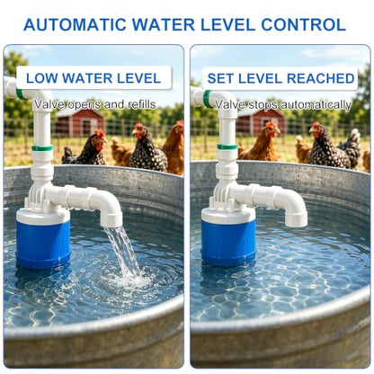 4Pcs 3/4" Automatic Float Valve, Nylon PA66 Water Level Control Valve
