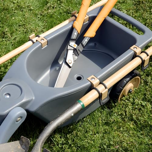 Step2 EverTough Garden Hopper Rolling Gardening Cart with Seat, Heavy-Duty Wheels, Tool Storage, Durable Resin Yard Wagon, Easy to Clean, 300 lb Capacity