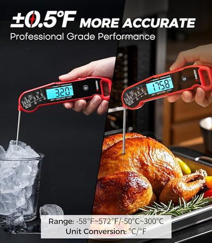 Atogou Professional Meat Thermometer Digital, <1 Sec Instant Read, Red - color: Red