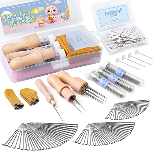 Mayboos 132 Pcs Felting Needles Wool Felting Supplies, 3 Sizes - size: 132 Pcs