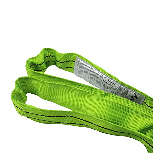 4 Pack 2x6ft Polyester Rigging Lifting Straps for Hoist Heavy Duty Objects, Poly Endless Round Lift Sling for Hoisting Towing Cargo, Green