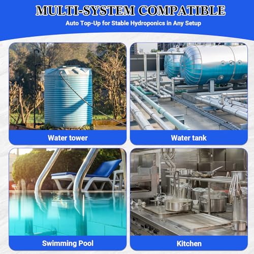 Hicarer 2 Set 304 Stainless Steel Water Float Valve 1/2" to 3/4" Automatic Water Level Control Shut off Float Valve for Watering Tank, Livestock Troughs, Pool, Distiller