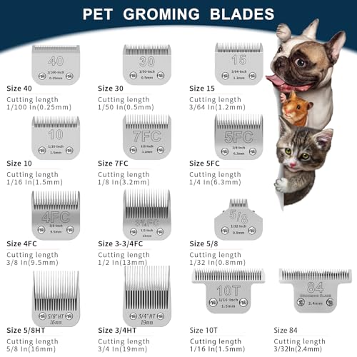 Dog Grooming Blade Kit,Compatible with Andis/Oster A5,Wahl KM10 Series - color: Mixed Blades (13 Pack)