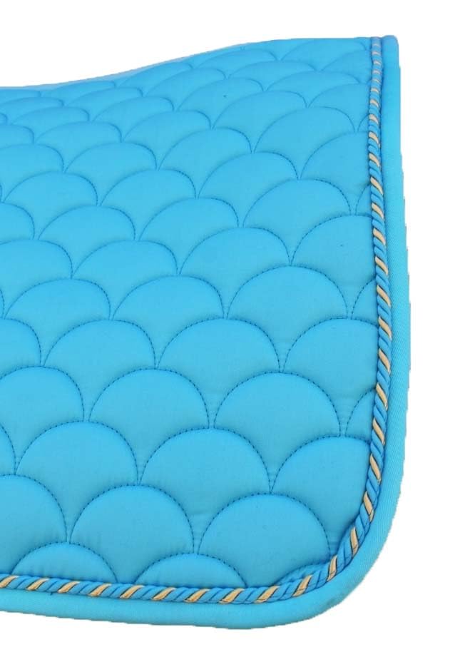 Horse English Quilted Contoured All-Purpose Trail Saddle Pad 7296 - color: Turquoise, size: 23" (Spine) x 20" (Drop)