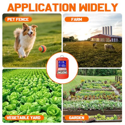 12KV Electric Fence Charger, 15 Miles 3 Joules Electric Fence Kit - color: Red