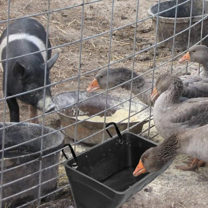 2 Hanging Feed Troughs & 2 Veggie Feeder for Chickens, Goats, Ducks - color: Charcoal