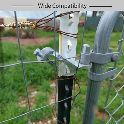 Heavy Duty T-Post Gate Hinge Kit, 1-5/8″Chain Link Fence Gate Post Hinge Pins, Galvanized Steel Easy Install Hardware for Farm, Garden, Backyard Gate