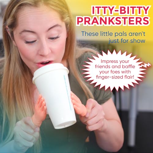 Tiny Hands (1 Pair - New) - Improved Little Small Mini Hand Stick Puppet - Make Anyone Laugh - Pocket Sized Hilarity and Big Laughs - TikTok Famous - Friend & Family