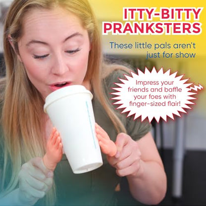 Tiny Hands (1 Pair - New) - Improved Little Small Mini Hand Stick Puppet - Make Anyone Laugh - Pocket Sized Hilarity and Big Laughs - TikTok Famous - Friend & Family