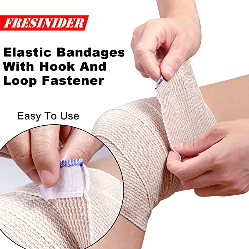 FRESINIDER Premium Elastic Bandage Wrap, 6-Pack Mix, Hook-and-Loop Closure - color: 6 Pack Mix (2, 4, 6 Inches)