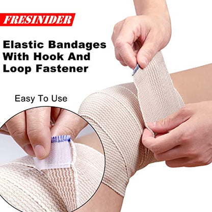 FRESINIDER Premium Elastic Bandage Wrap, 6-Pack Mix, Hook-and-Loop Closure - color: 6 Pack Mix (2, 4, 6 Inches)