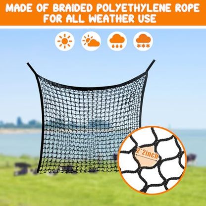 2 Pcs Slow Feed Hay Nets for Horses, Hanging Horse Slow Feed Hay Bag with Large Capacity, Ultra Slow Soft Flat Feeder Bag for Horses Goat(31.5" X 35.1")