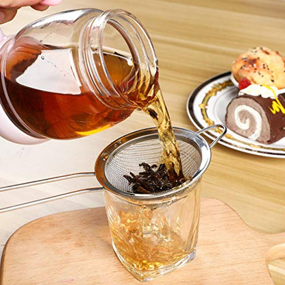 3 Pieces Cocktail Strainer Bar Strainer Fine Mesh Tea Strainer, 3.3 in (Pack of 2) - size: 3.3 Inches (Pack of 2)