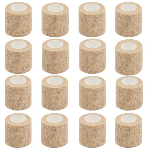 16 Pack Self Adhesive Bandage Wrap 2 Inches - color: Beige, size: 2 In-16Pack