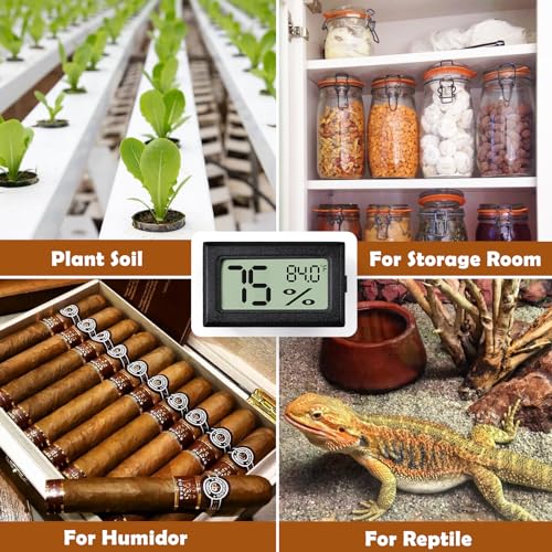 Reptile Thermometer and Humidity Gauge,2PCS Digital Hygrometer Adhesive Reptile Terrarium Hydrometer,Bearded Dragon Tank Accessories,Pet Humidity Meter Supplies for Leopard Crested Gecko,Snake,Lizard - size: 2PCS Rectangular