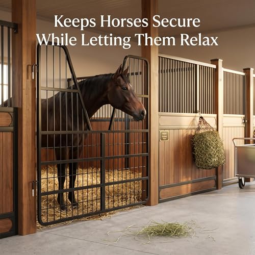 Welded Horse Stall Door, 52 x 42in Stall Guards for Horses with Two-Way Opening, Heavy Duty 0.8in Stall Gate, Stronger Horse Stall Guard Ideal for Standard Barn Doorways and Equestrian Properties