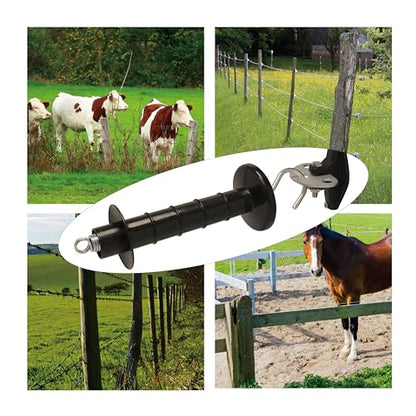 Insulated Fence Plastic Gate Handle, 10PCS Handle Heavy Duty Electric Fence Gate Handle, Black - color: Black, size: PK10