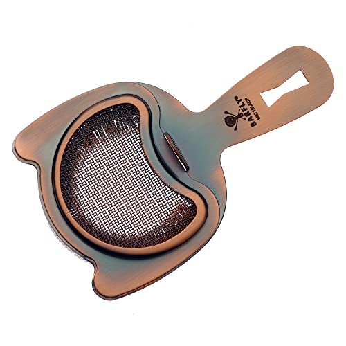 Barfly Fine Mesh Spring Strainer, Antique Copper - color: Antique Copper