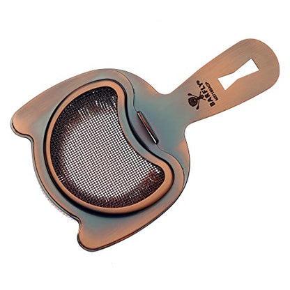 Barfly Fine Mesh Spring Strainer, Antique Copper - color: Antique Copper