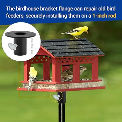 1202 Bird Feeder Pole Mount Flange for Birds Choice 1 in Poles | Bird Feeder 1202 Pole Mounting Flange, Black