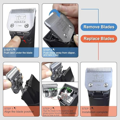 7Pcs Dog Grooming Blades Set,Compatible with Andis,OsterA5,Wahl KM10 Series | Include 10/30/40/7F/5F/4F/3F Detachable blade ,7 Count,Made of Stainless Steel - size: 10+30+40+7F+5F+4F+3F