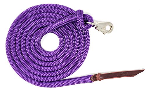 12FT Lead Rope with NP Snap - color: Purple, size: 12 ft. Nickel Trigger Snap