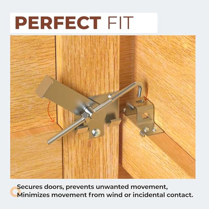 Barn Door Jamb Latch with 7" Hook Outdoor Sliding Door Lock Latches - size: 1 Pack